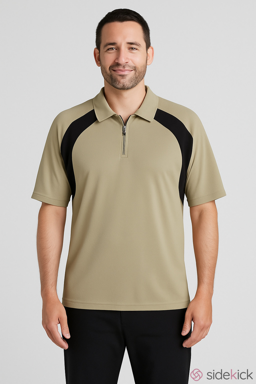 Grand Slam Golf Short Sleeve Polo Shirt Size Large Olive Green with Black NWT